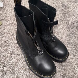 Dr. Martens womens 1460 Pascal Front Zip Leather Boots